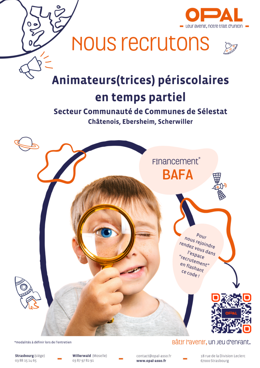 L’OPAL recrute pour les périscolaires