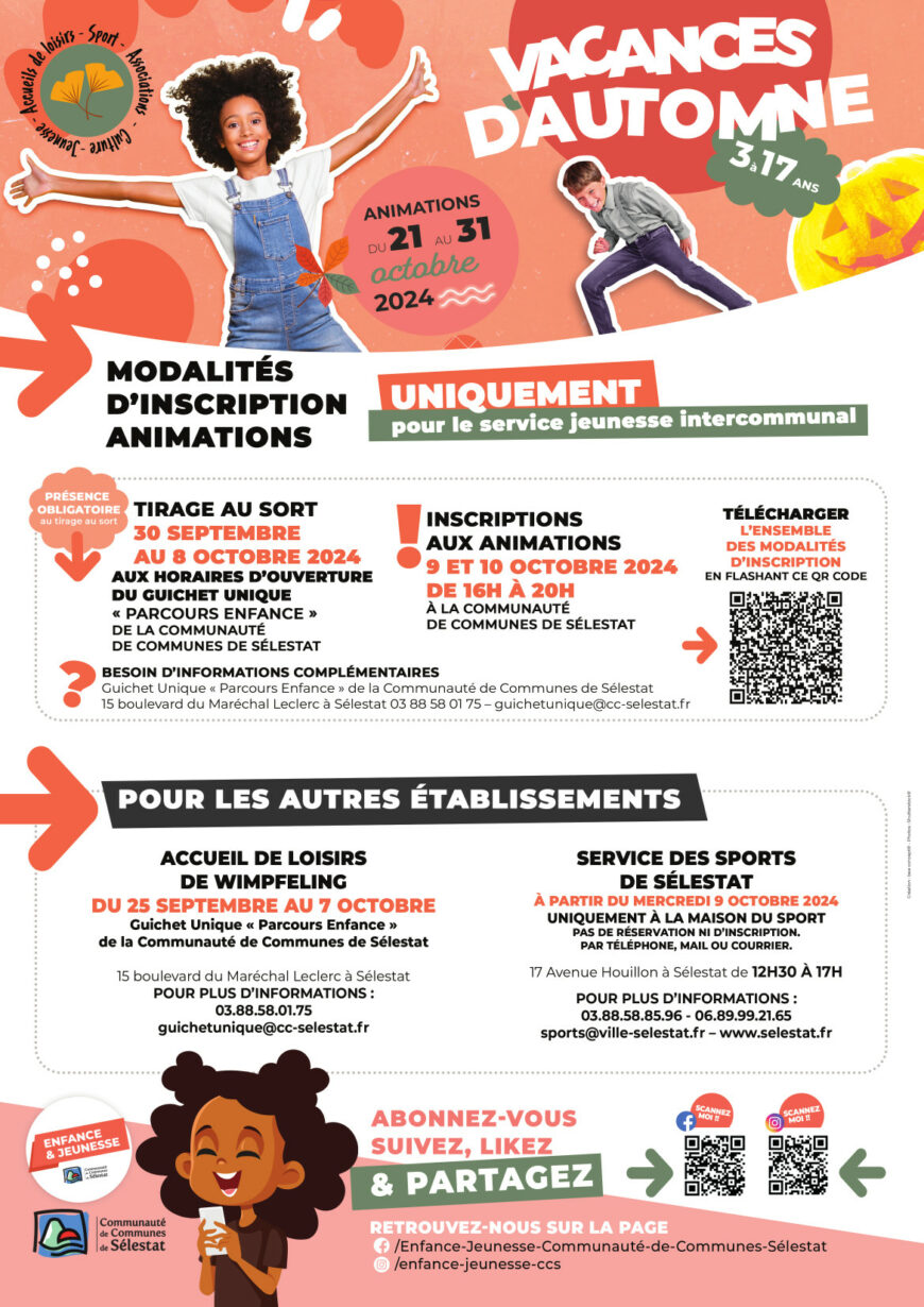 Animations vacances scolaires Automne 2024