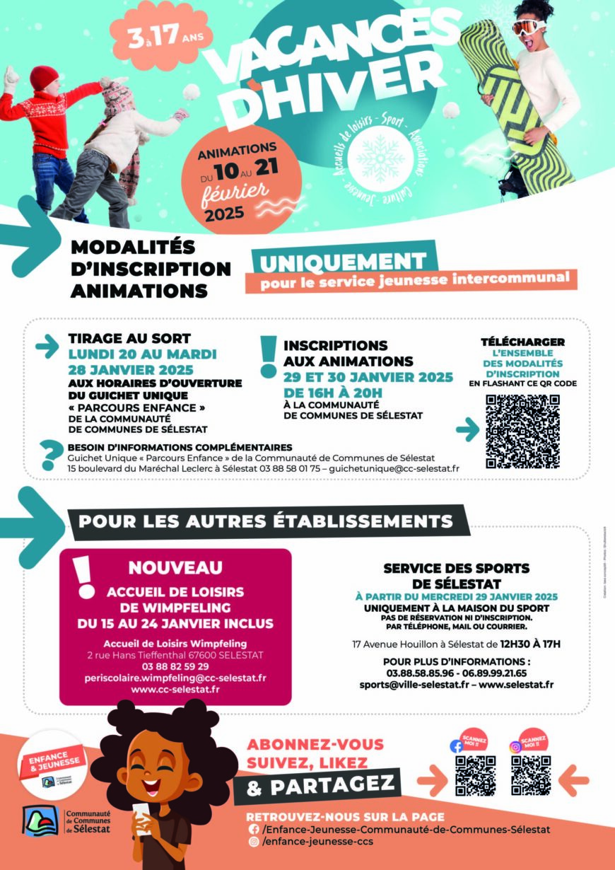 Animations vacances scolaires Hiver 2025