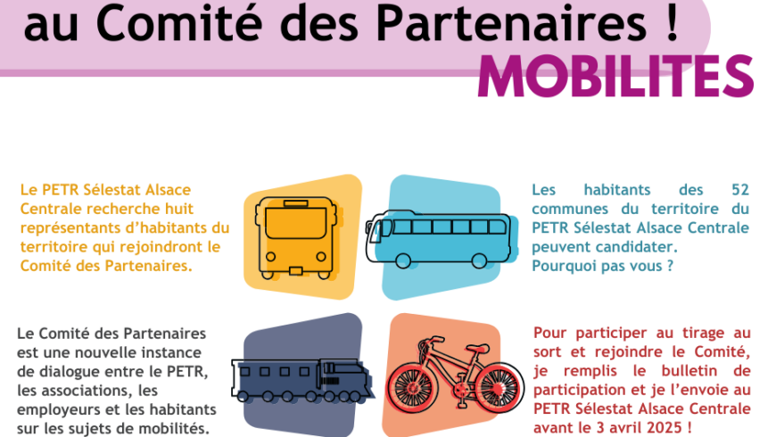 PETR Alsace Centrale : Rejoignez le Comité des Partenaires de la mobilité !