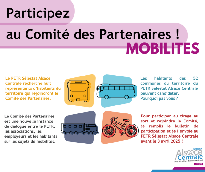 PETR Alsace Centrale : Rejoignez le Comité des Partenaires de la mobilité !